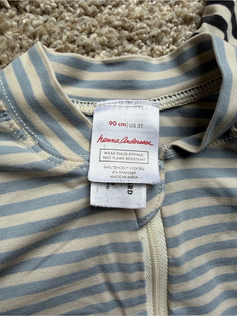 Hanna Andersson Hannahsoft Stretch Tencel Sleeper Set Of 2 Striped 3T Unisex
